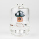 Blue Mushroom Puffco Peak dry top attachment with clear glass and mushroom detail