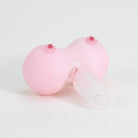 Boobies glass bowl piece with pastel pink body and rounded sculptural detail