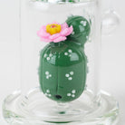 Cactus mini tube dab rig with green-cactus accents and floral glass detail
