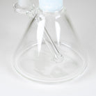Interior view of the permanently integrated glass downstem inside the clear borosilicate base of the Celeste Signature Beaker