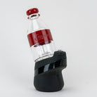 Cola soda pop Puffco glass attachment with a clear bottle-inspired design and red accents
