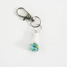 Collectible electric bong glass charm for bags, cases, and personal setups