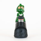 Emerald green Puffco glass attachment with sculpted character design