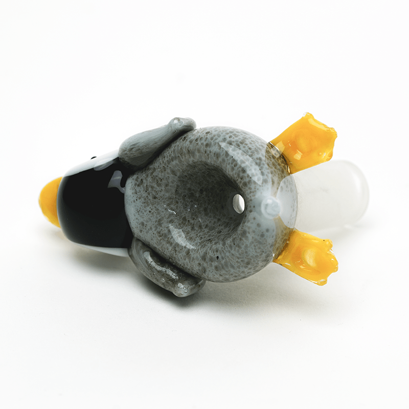 Empire Glassworks animal bowl piece shaped like a playful penguin