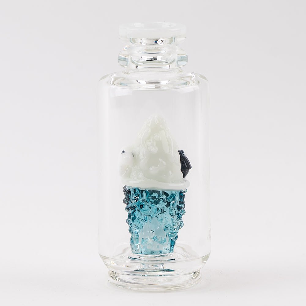 Empire Glassworks arctic themed Puffco Peak attachment with sculpted glass details