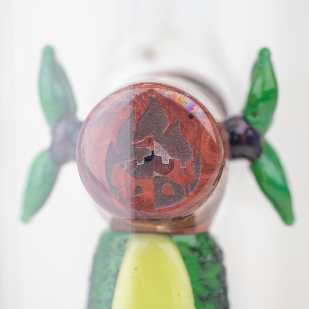 Empire Glassworks Avocado Mini Tube sanblasted logo