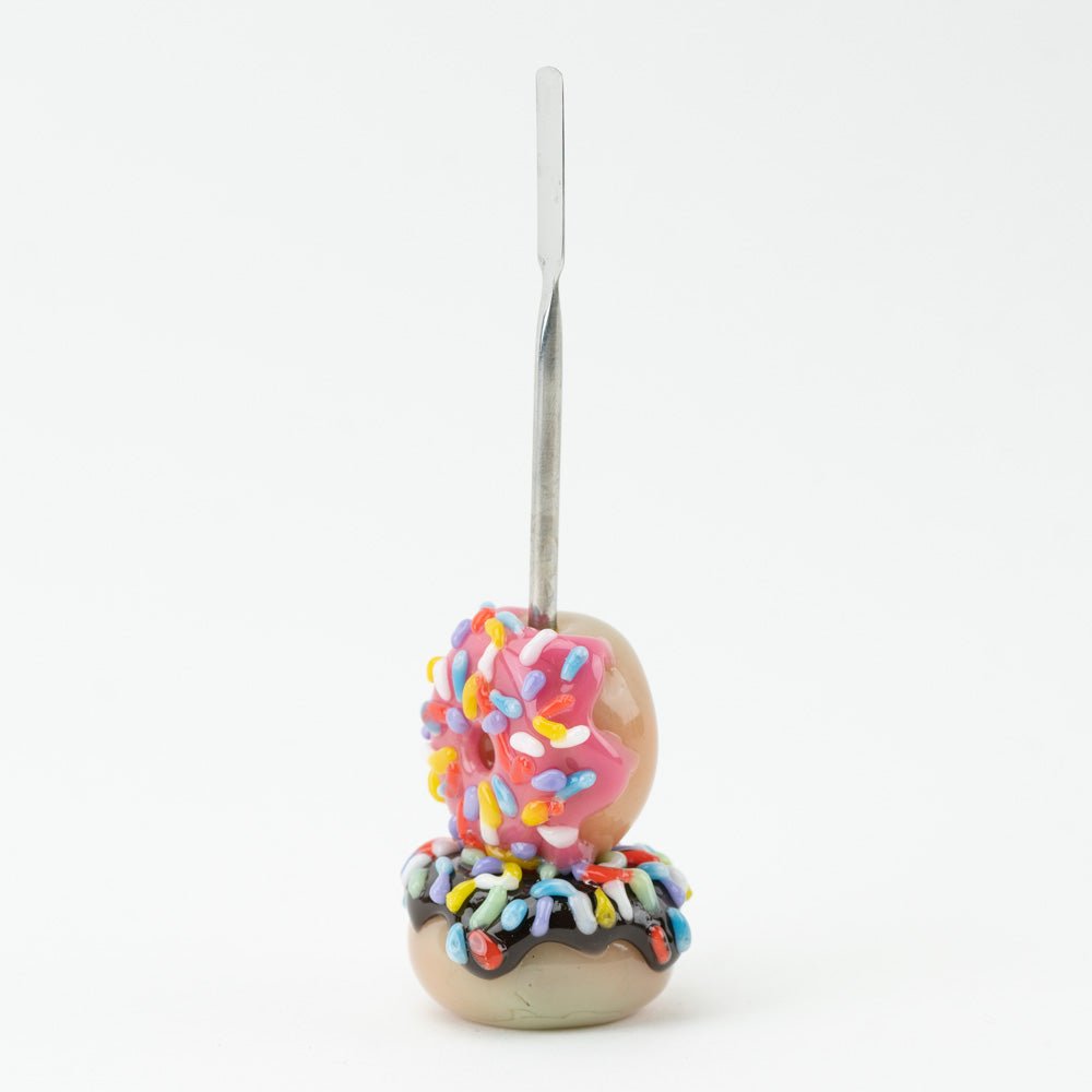 Empire Glassworks dessert dabber with sculpted donut artwork and slim metal tip