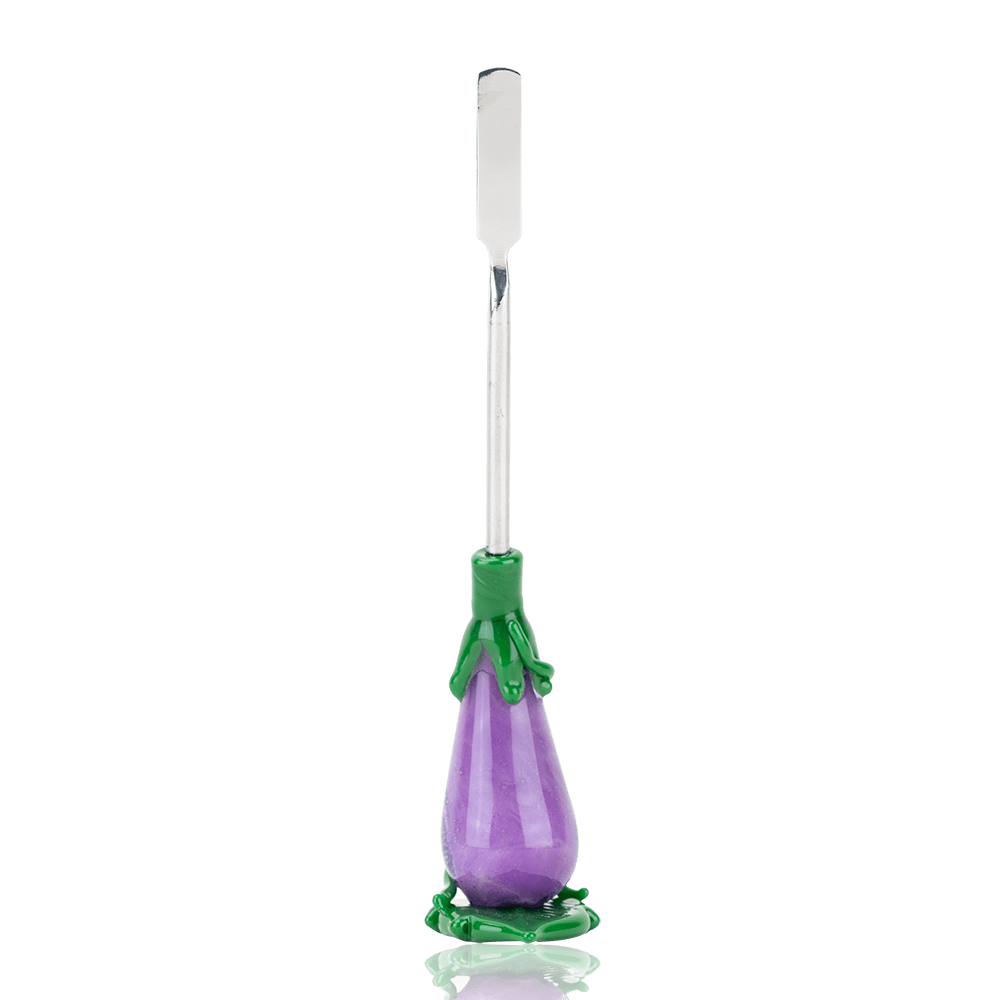 Empire Glassworks Eggplant Dabber with purple glass handle and metal working end