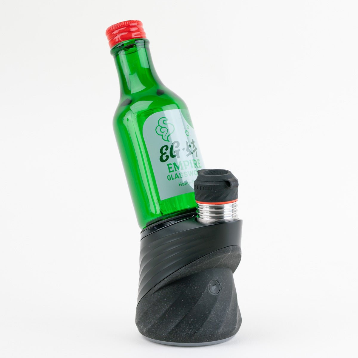Empire Glassworks Soju Bottle Puffco Peak Attachment made from green borosilicate glass