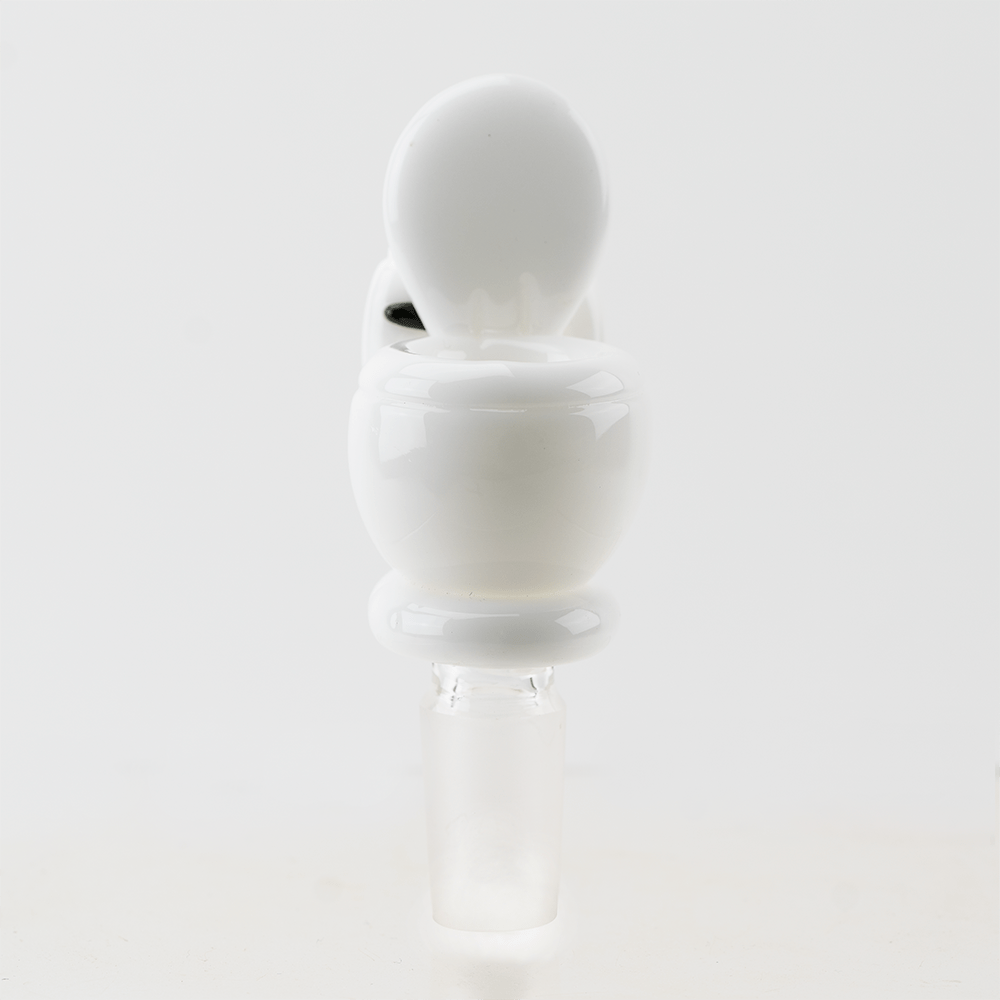 Empire Glassworks toilet bowl with playful sculpted glass artwork