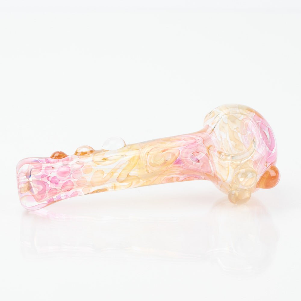 Glass Distractions Small Gold Fume Spoon Pipe - Empire Smokes