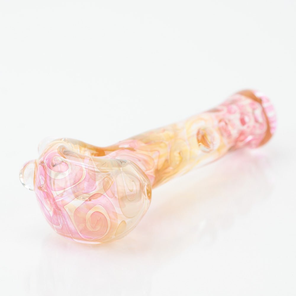 Glass Distractions Small Gold Fume Spoon Pipe - Empire Smokes