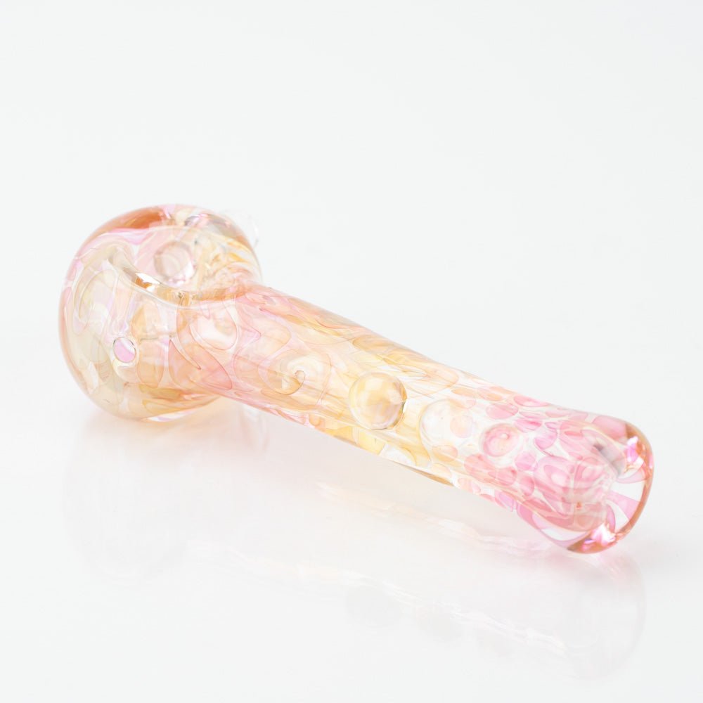 Glass Distractions Small Gold Fume Spoon Pipe - Empire Smokes