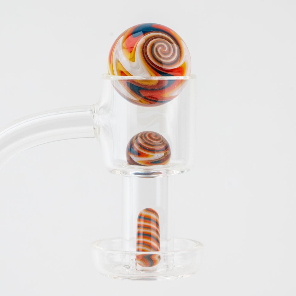 Glass House Sunset Swirl Marble Pillar Set - Empire Smokes