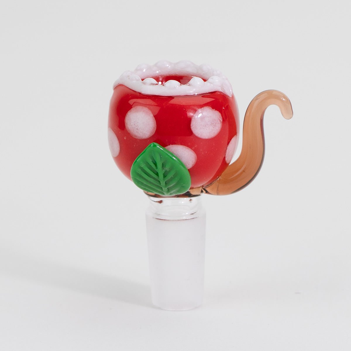 Red plant glass bowl piece for bong