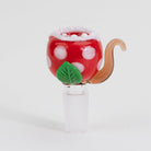 Red plant glass bowl piece for bong