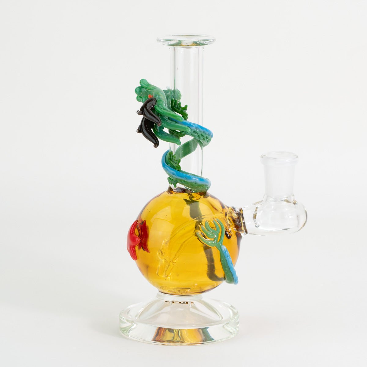 Glass decorative dragon with sphere