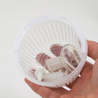 Round mop bucket with strainer insert for glass cleaning