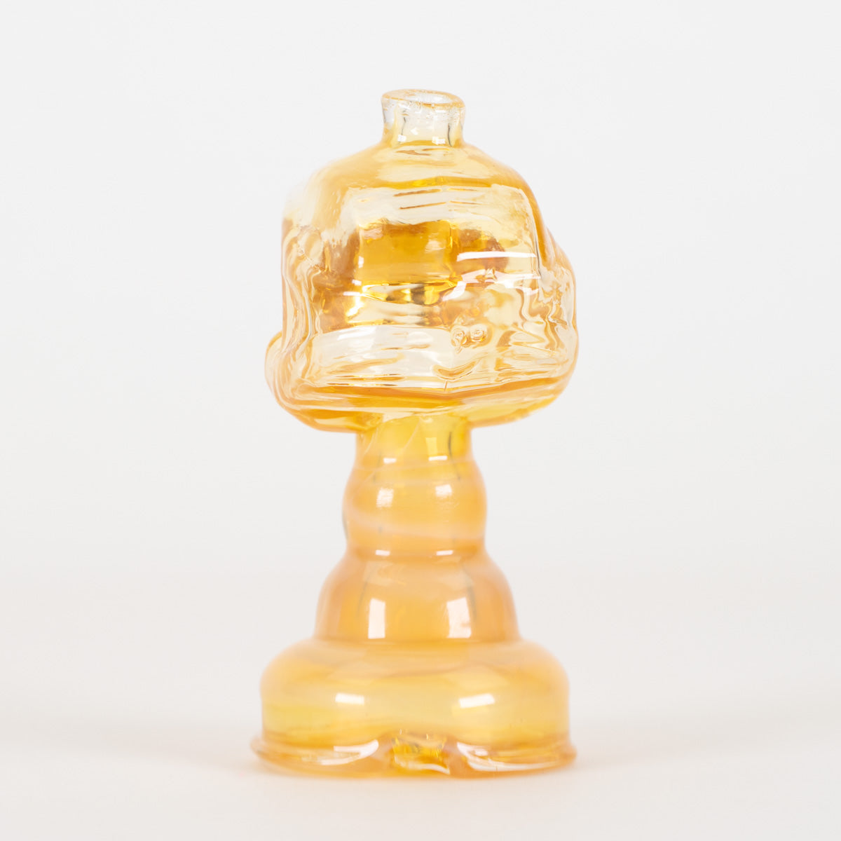 Gold-toned Spartan helmet Puffco attachment with sculpted glass details