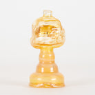 Gold-toned Spartan helmet Puffco attachment with sculpted glass details