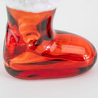 Holiday glass bubbler shaped like a Christmas boot