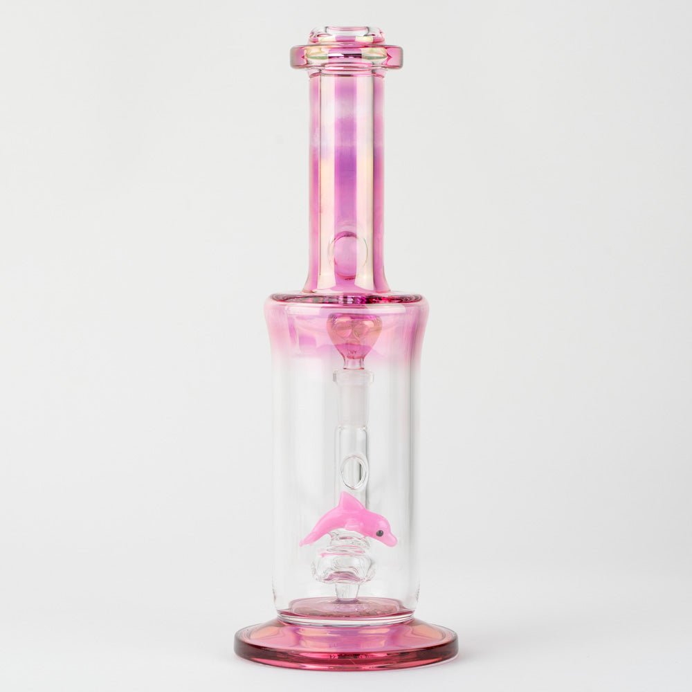 Home Blown Glass Dolphin Fumed Water Pipe - Empire Smokes