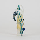 Home Blown Glass Marine Life Chillum with blue, teal, and gold glass accents