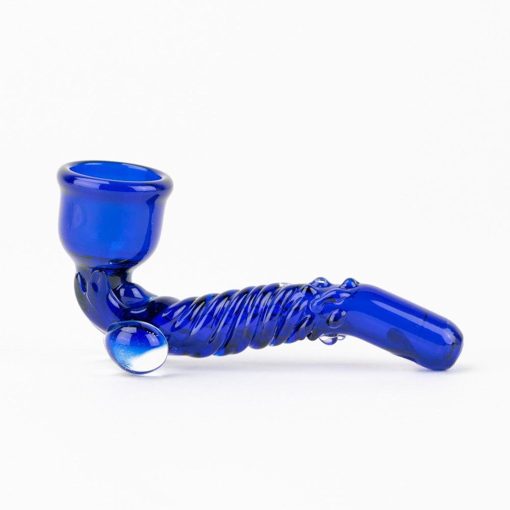 Home Blown Glass Sherbat Dry Pipe - Blue - Empire Smokes