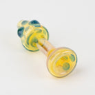 Home Blown Glass Small Fumed Mushroom Chillum - Deep Blue - Empire Smokes