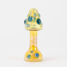 Home Blown Glass Small Fumed Mushroom Chillum - Deep Blue - Empire Smokes