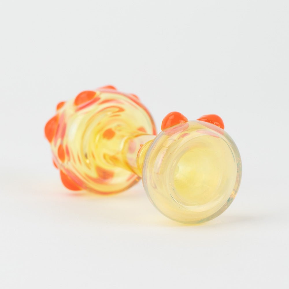 Home Blown Glass Small Fumed Mushroom Chillum - Lava Orange - Empire Smokes
