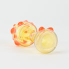 Home Blown Glass Small Fumed Mushroom Chillum - Lava Orange - Empire Smokes
