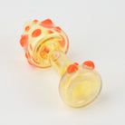 Home Blown Glass Small Fumed Mushroom Chillum - Lava Orange - Empire Smokes