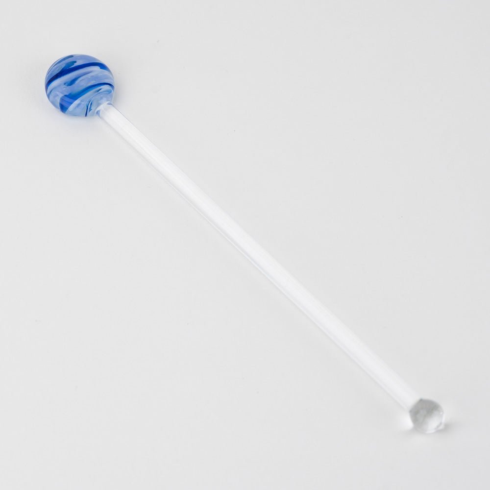 Home Blown Glass Swizzle Stick Hot Wand - Blue Dream - Empire Smokes