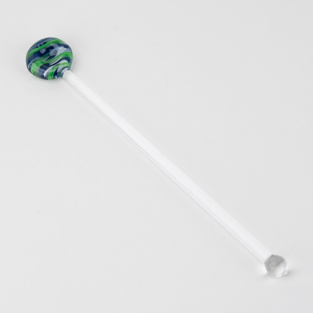 Home Blown Glass Swizzle Stick Hot Wand - Ocean Grown - Empire Smokes