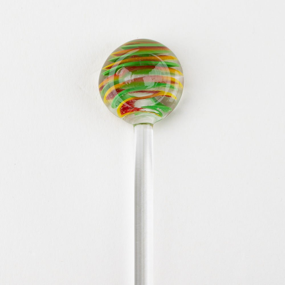 Home Blown Glass Swizzle Stick Hot Wand - Rasta - Empire Smokes