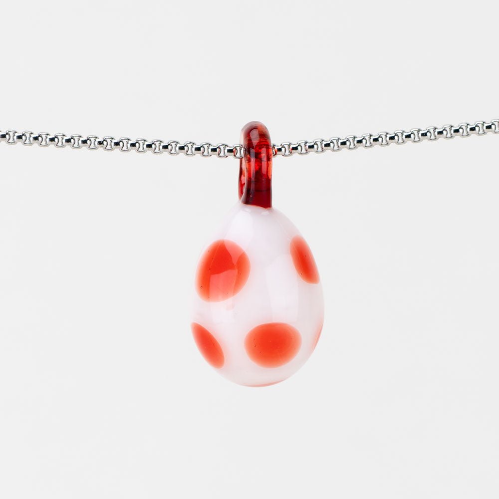 Hoobs Glass Red Dragons Egg Pendant - Empire Smokes