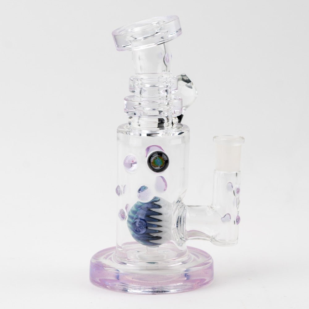 Hubbard Glass Amethyst Opal Wig Wag Water Pipe - Empire Smokes