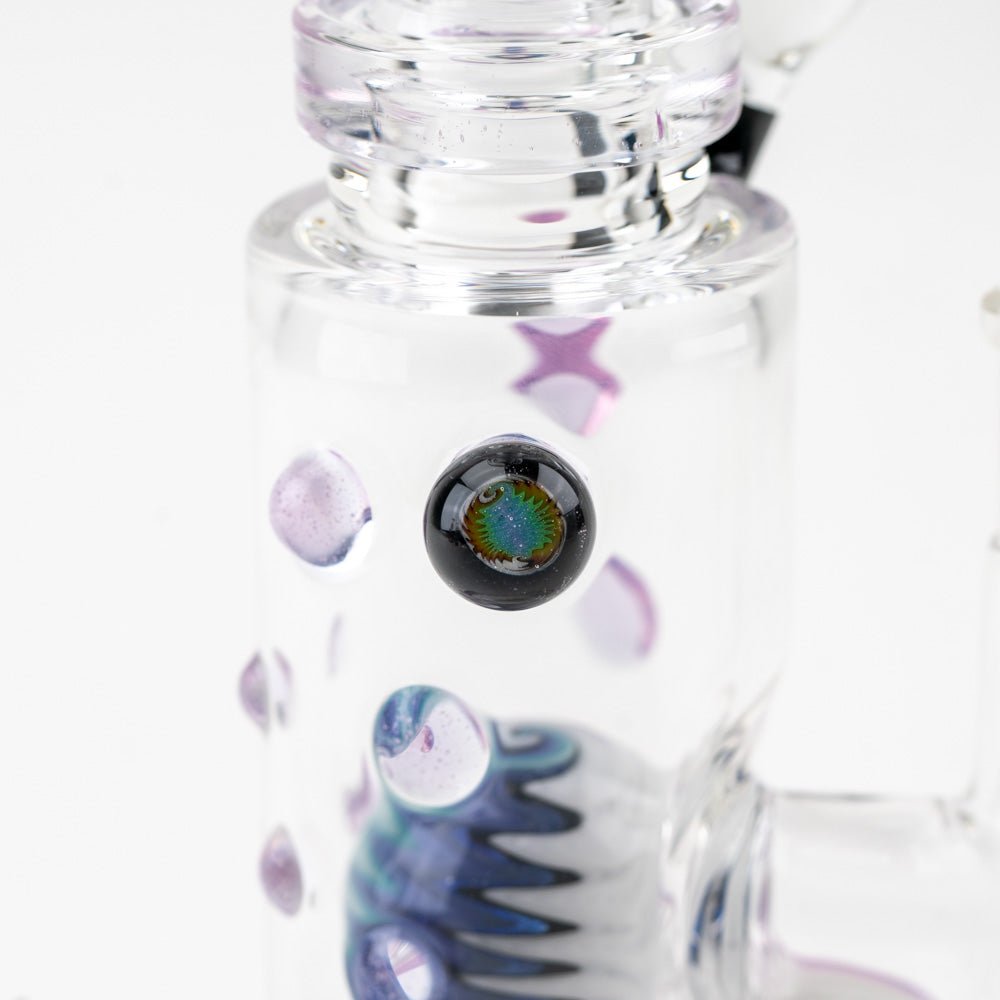 Hubbard Glass Amethyst Opal Wig Wag Water Pipe - Empire Smokes