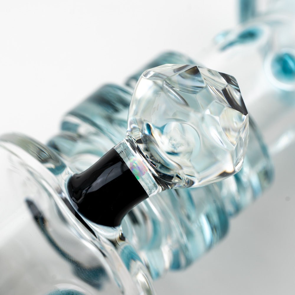 Hubbard Glass Indicolite Opal Wig Wag Water Pipe - Empire Smokes