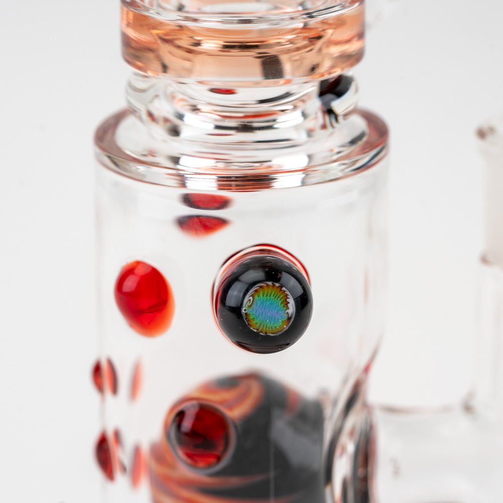 Hubbard Glass Ruby Opal Wig Wag Water Pipe - Empire Smokes