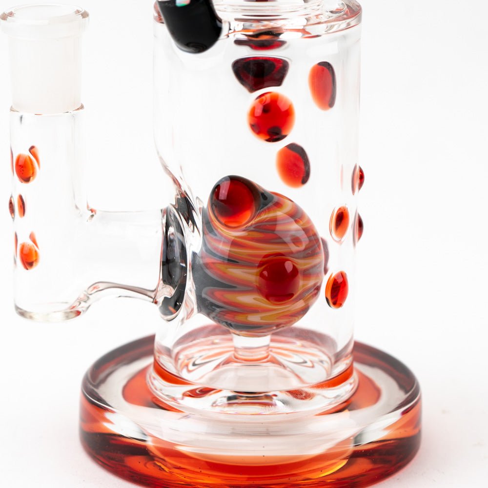Hubbard Glass Ruby Opal Wig Wag Water Pipe - Empire Smokes