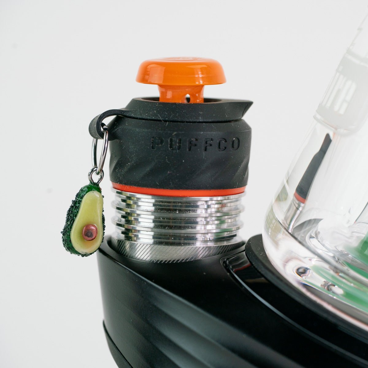 Mmmelty glass avocado charm made for Puffco setups and everyday accessories