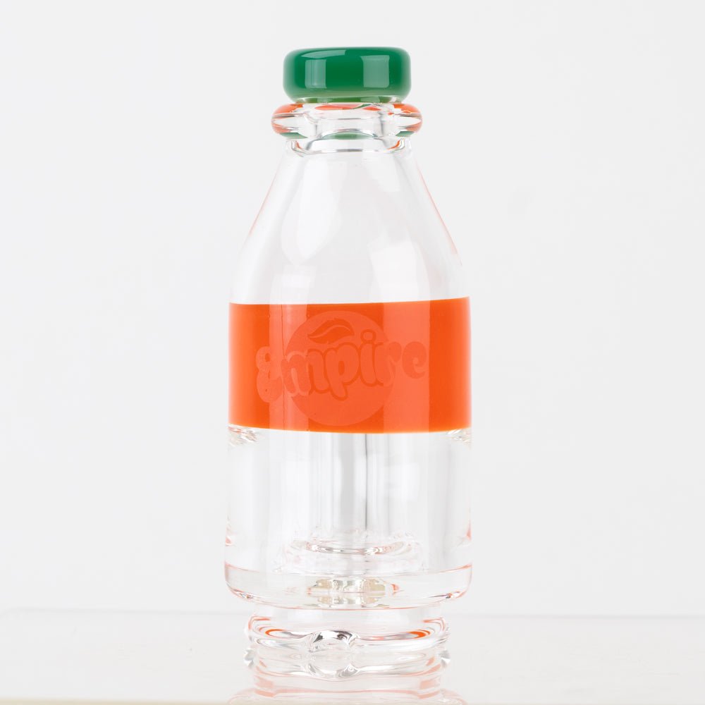 Orange Burst Soda Pop Puffco Peak glass attachment by Empire Glassworks
