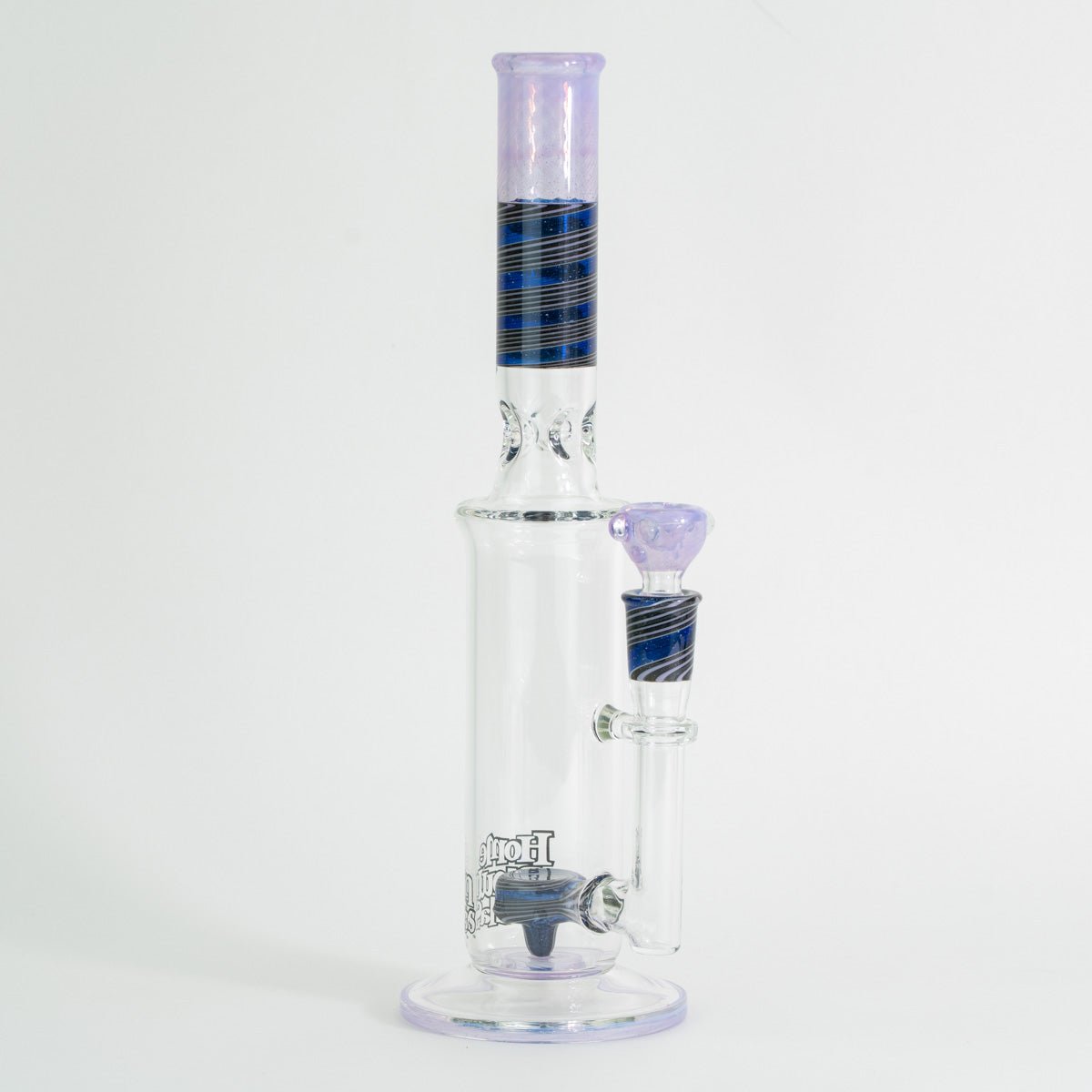 One of one straight tube water pipe in Pink Slyme glass