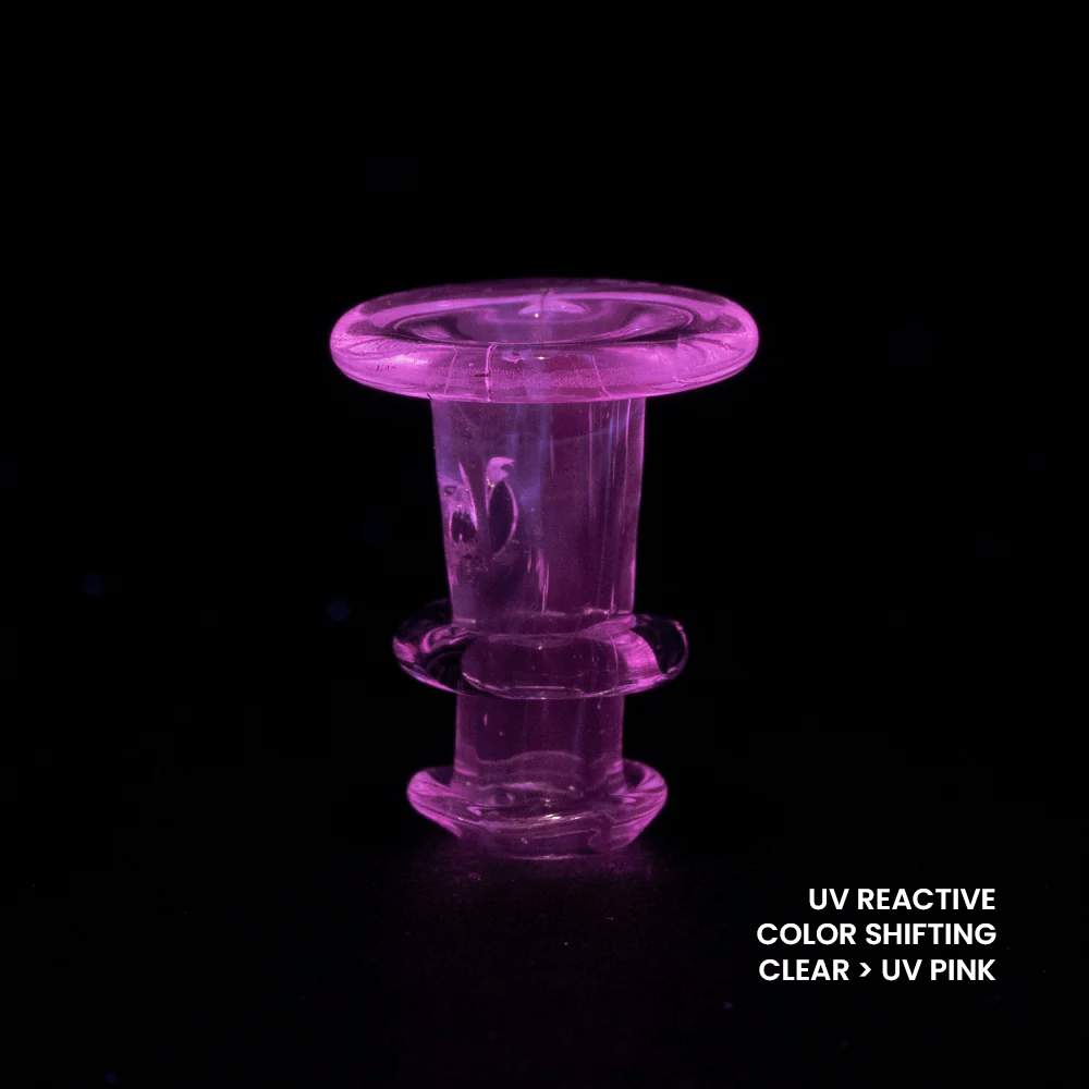 Pink UV Puffco joystick cap for a customized New Peak or Proxy setup