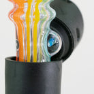 Side profile of rainbow plume honeycomb glass for pivot