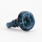 Angled top detail of the Empire Glassworks Black Nebula 3DXL joystick cap with bright blue flake accents and control opening