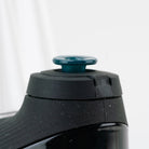 Blue glass joystick cap shown for a Puffco New Peak setup