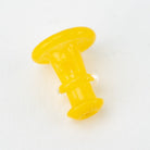 Yellow glass joystick cap shown for a Puffco New Peak setup